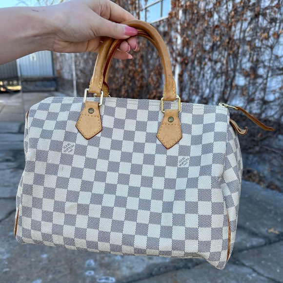 Louis Vuitton LV Hand Bag Speedy 30 White Damier Azur - Picture 4 of 16